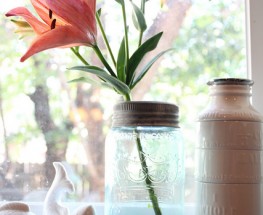 DIY Blue Glass Mason Jar