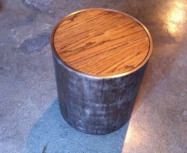 Reclaimed Steel and Wood Stool