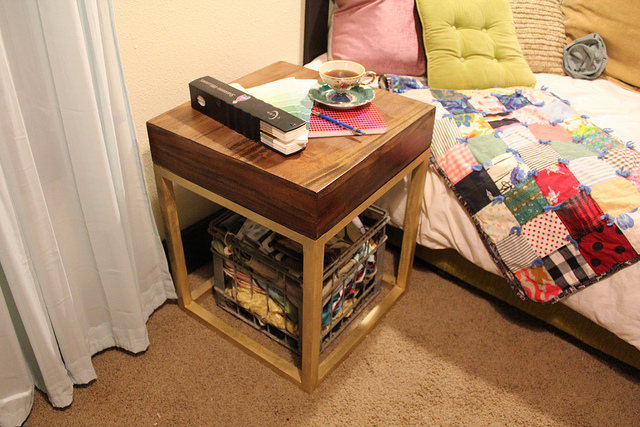 Mini Makeover- Side Table Goes from Cherry to Cheery