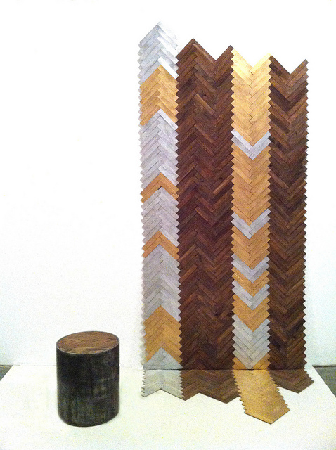 DIY Herringbone Art Installation