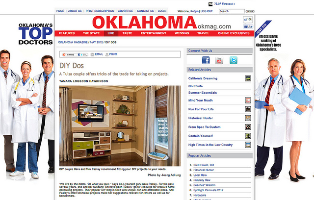 DIY Dos – Oklahoma Magazine – May 2012 – Tulsa, OK