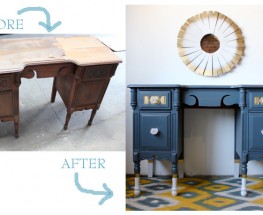 Mini Makeover- Sophisticated, Striped Vanity