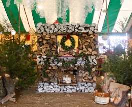 A Firewood Fire Place & A Bubble Wrap Chandelier