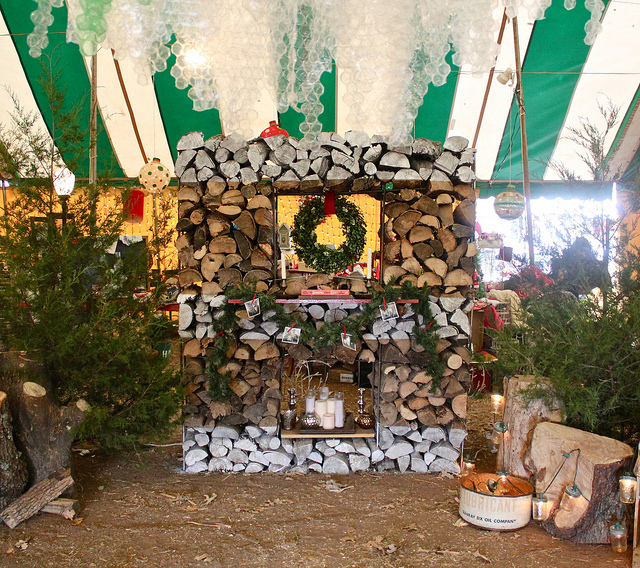A Firewood Fire Place & A Bubble Wrap Chandelier